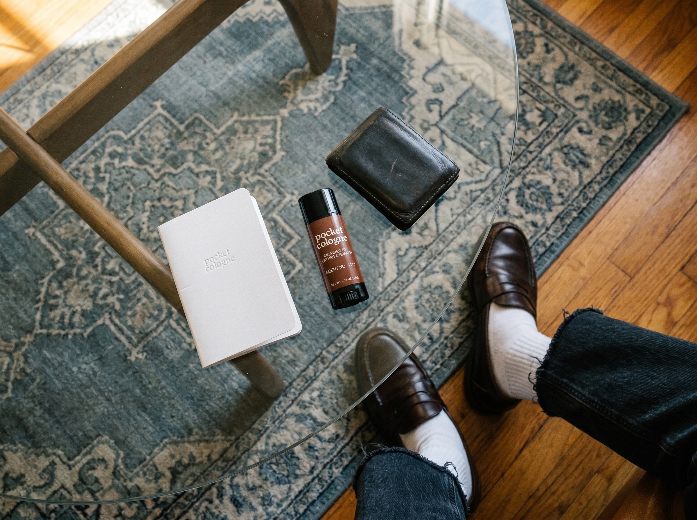 Pocket stick in an everyday carry flat lay